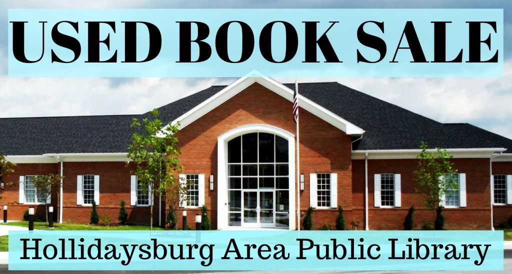 Image of Hollidaysburg Area Public Library advertising a used book sale